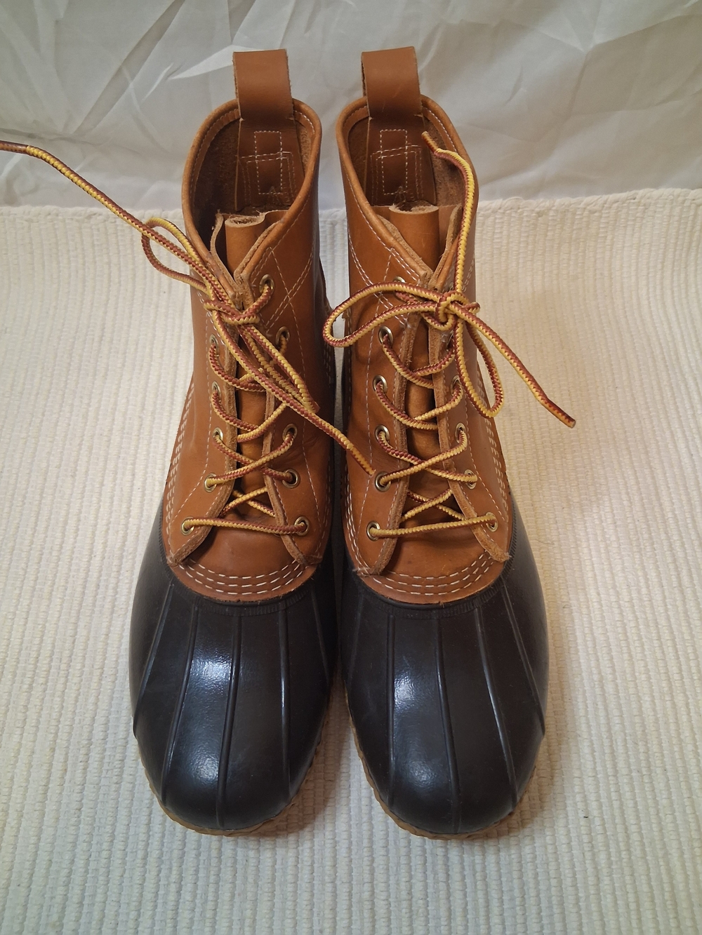 Vintage L.L. Bean Boots 8" Men's Size 10 W Wide Leather Duck Boots USA